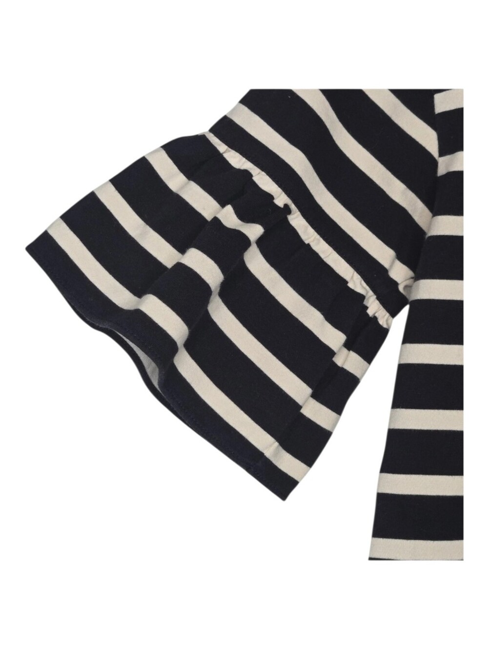 J Crew Womens Black White Striped Cotton Ruffle Bell Half Sleeve Dress Size XS - Picture 4 of 8